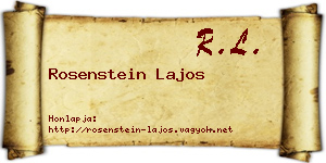 Rosenstein Lajos névjegykártya