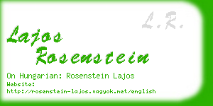 lajos rosenstein business card